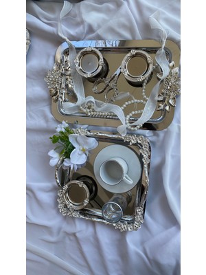 Zb Flowers Nişan Tepsisi Söz Tepsisi Damat Tepsisi Kahve Tepsisi