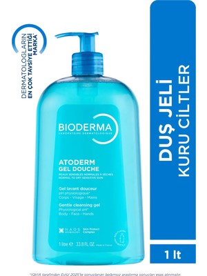 Bioderma Atoderm Shower Gel Aile Boyu Kuru Ciltler İçin Nemlendirici Duş Jeli Bebek Çocuk Yetişkin 1 lt