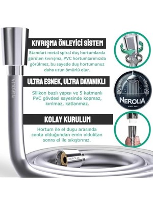 Daisy Store - A Kalite Örgülü Dayanıklı 150CM Paslanmaz Duş Spirali/uzun Banyo Hortumu