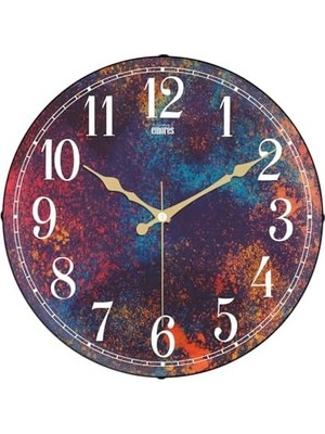 Daisy Store 36 cm Dekoratif Gerçek Cam Sessiz Mekanizma Duvar Saati