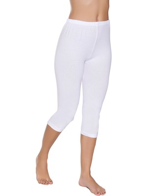 Gümüş 3104 3'lü Kadın Likralı Düz Diz Altı Tayt