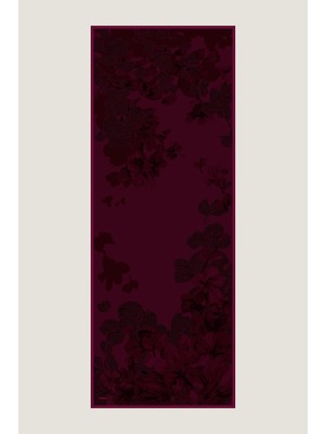 Maisa Lal Pamuk Ipek Şal 70*190 cm - Mürdüm