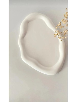 Alyora Taş Tozu Dekoratif Asimetrik Tepsi