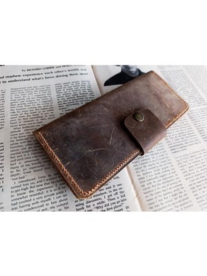 Mahfuz Kesimden Dikime Tamamen El Emeği Gerçek Deri Cüzdan 12 Kart 2 Bölme Alanı (19.4cm*8,5cm) DAK15