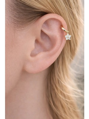 Sacce Scarves & Accessories Mini Çiçek Sallantılı Halka Helix Küpesi Mini Küpe