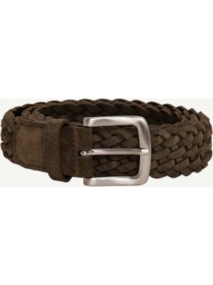 Yargıcı Süet Deri Örgü Kemer