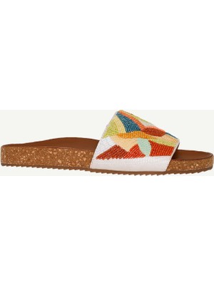 Yargıcı Boncuk Işleme Tek Bantlı Terlik