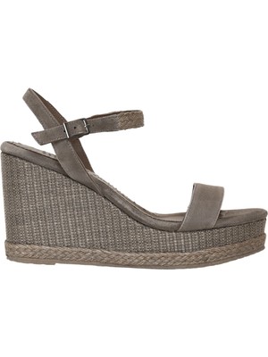 Yargıcı Tek Bantlı Tabanı Hasır Sargılı Süet Espadril