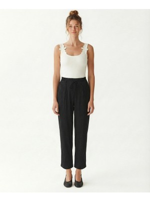 Yargıcı Düz Yüksek Bel Pantolon