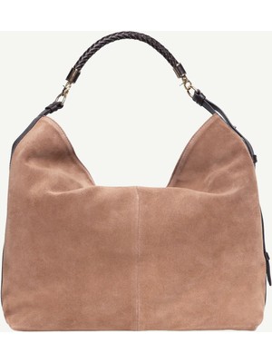 Yargıcı Örgü Saplı Süet Omuz Çantası