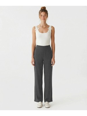 Yargıcı Geniş Yüksek Bel Pantolon