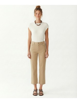 Yargıcı Düz Yüksek Bel Pantolon