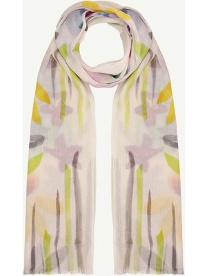 Yargıcı El Boyaması Desenli Şal