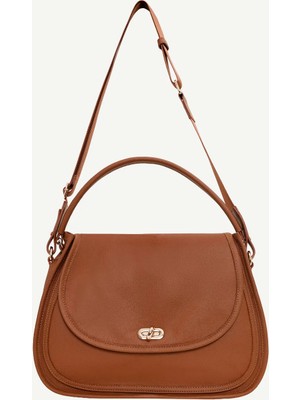 Yargıcı Kilit Detaylı Deri Omuz Çantası