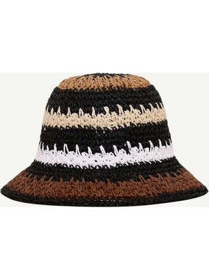 Yargıcı Çizgi Detaylı Hasır Şapka