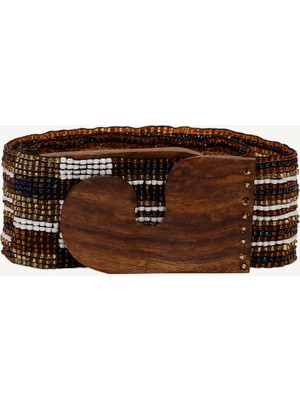 Yargıcı Şerit Renk Detaylı Boncuk Işleme Kemer