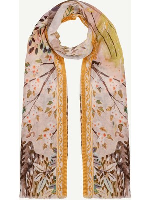 Yargıcı Çiçek Desenli Şal