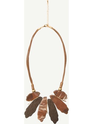 Yargıcı Ahşap ve Akrilik Reçine Detaylı Kolye