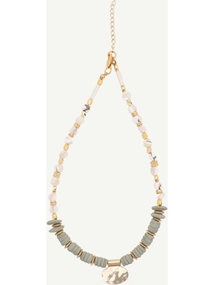 Yargıcı Doğal Taş ve Seramik Detaylı Kolye