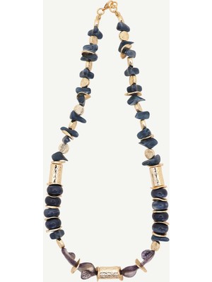 Yargıcı Doğal Taş Detaylı Kolye