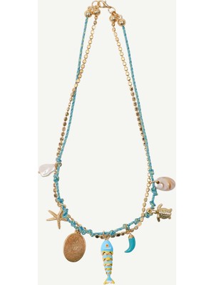 Yargıcı Balık Uçlu Charm Detaylı Kolye