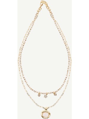 Yargıcı Inci Detaylı Hematit Kolye