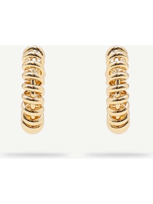 Yargıcı Dokulu Gold Küpe