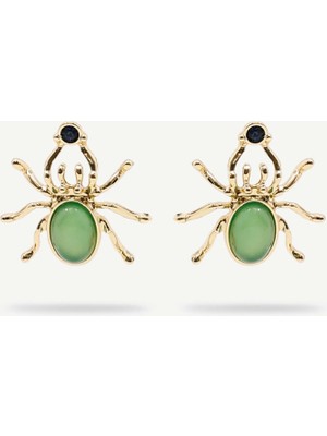 Yargıcı Cam Taş Detaylı Küpe