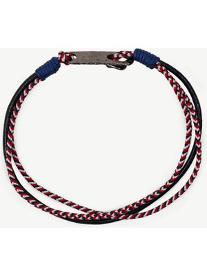 Yargıcı Deri Detaylı Renkli Ip Bileklik