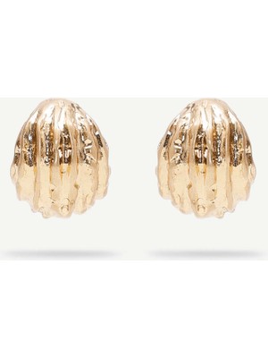 Yargıcı Dokulu Gold Küpe