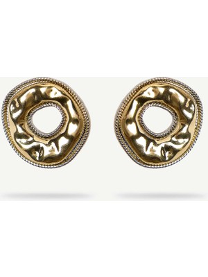 Yargıcı Dokulu Gold Küpe