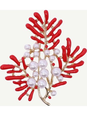 Yargıcı Boncuk Detaylı Çiçek Broş