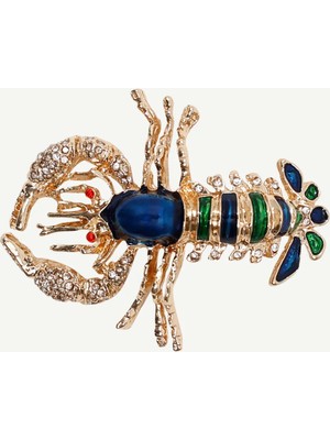 Yargıcı Istakoz Figürlü Broş