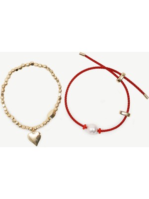 Yargıcı Kırmızı Ipli Ikili Bileklik