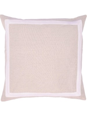 Yargıcı Çizgi Desenli Pamuk Keten Kumaş Kare Yastık(50x50 Cm)