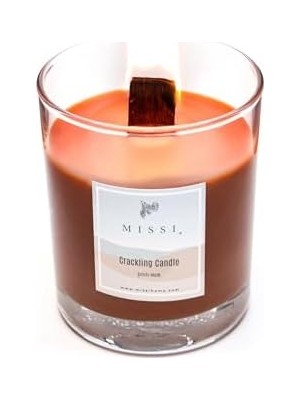 Daisy Store Ahşap Fitilli Dark Kokulu Kahverengi Craklıng Vegan Mum (Çıtırtılı)