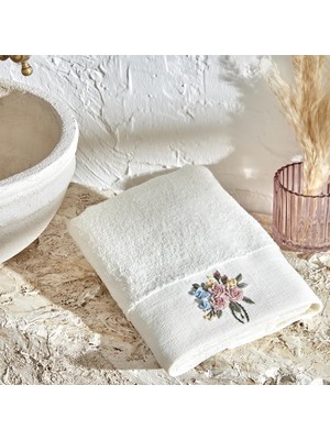 Daisy Store Nakışlı %100 Pamuk Havlu Mavi 30X50 cm