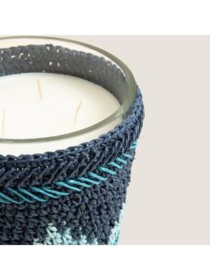 Daisy Store Coastal Tığ Işi Kokulu Mum 14X17 cm Mavi