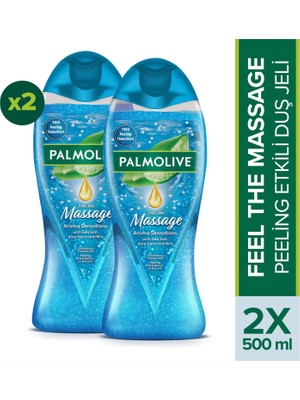 Palmolive Aroma Sensations Feel The Massage Peeling Etkili Duş Jeli 500 ml x2 Doğal Yağ ve Aloe Vera