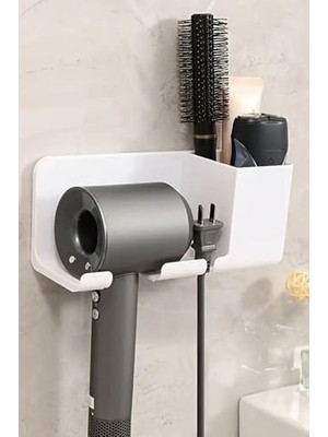 Daisy Store Life Duvara Sabitlenen Beyaz Saç Kurutma Makinesi Düzenleyici Organizeri MIT1166