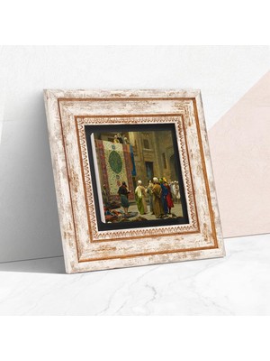 Daisy Store Göreme Halı Tüccarı Taş Duvar Tablosu - Çerçeveli Taş Tablo - Dekoratif Duvar Sanatı - Modern Ev ve Ofis Duvar Dekoru T1-20