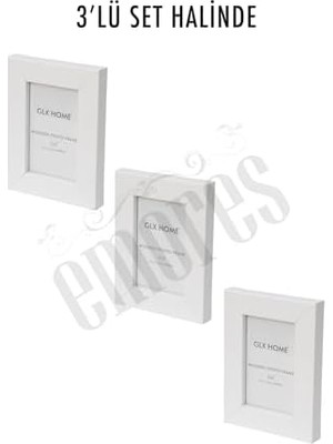 Daisy Store Ahşap Resim Çerçevesi 3'lü Set Halinde 5 x 7.6 cm Boyutunda