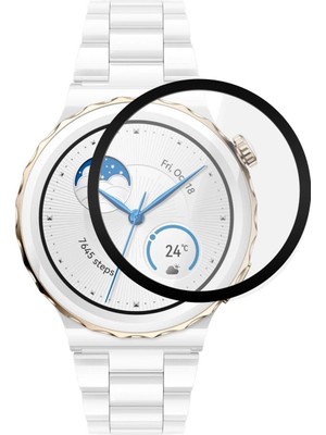 Daisy Store Gt 3 Pro 43MM Seramik Tam Kaplayan Temperli Cam Full Ekran Koruyucu Siyah