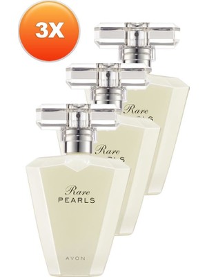 Avon Rare Pearls Kadın Parfüm EDP 50 ml Üçlü Set Cazibe ve Gizemle Dolu Hediyelik
