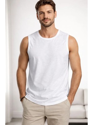 Pileli Store Erkek Flamlı Kumaş Sıfır Kolsuz Atlet Basic Spor Üst, Günlük ve Fitness Kullanımına Uygun -