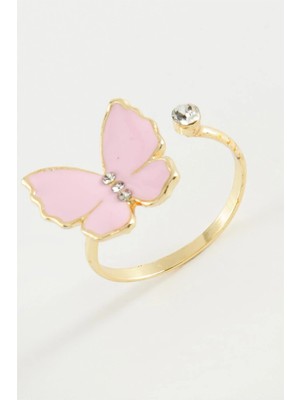 Pileli Store Kelebek Taşlı Mineli Yüzük