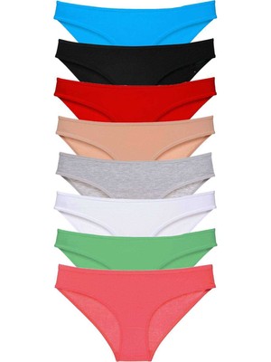 Pileli Store 8 Adet Süper Eko Set Likralı Kadın Slip Külot Set 3