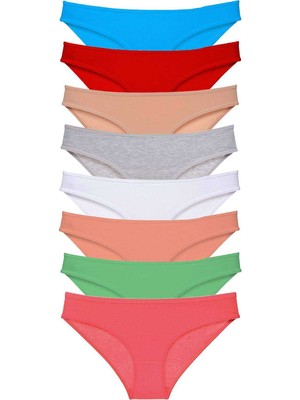 Pileli Store 8 Adet Süper Eko Set Likralı Kadın Slip Külot Set 8