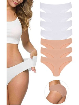 Pileli Store 7 Adet Kadın Dikişsiz Lazer Kesim Esnek Iz Yapmayan Külot S3