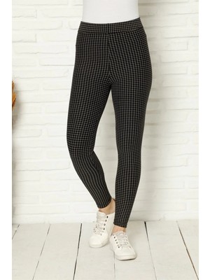 Pileli Store Penye Likralı Tayt Siyah